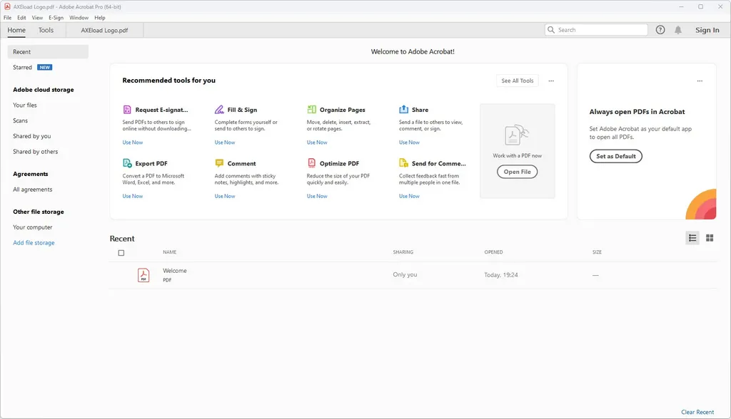 Adobe Acrobat Pro DC Main